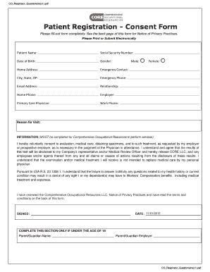 Patient Registration Consent Form