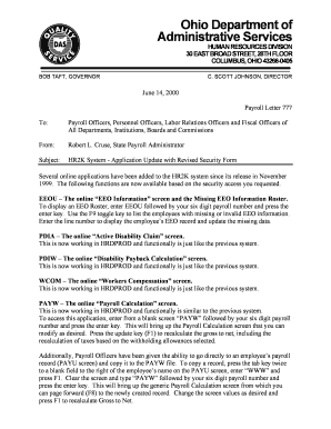 Ohio HR2K System Security Form