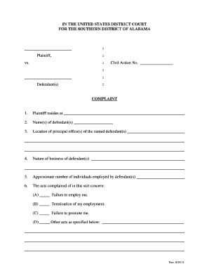 Employment Discrimination Complaint Form