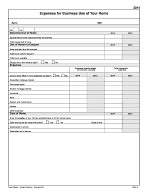 IRS Form 8829 Business Use of Home