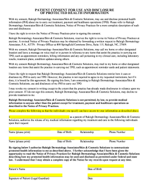 Patient Consent for Use and Disclosure of Protected Health Information