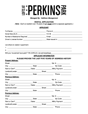 Rental Application Form