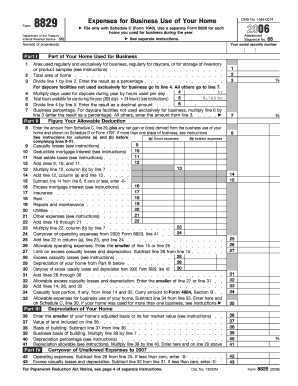 IRS Form 8829 Business Use of Home