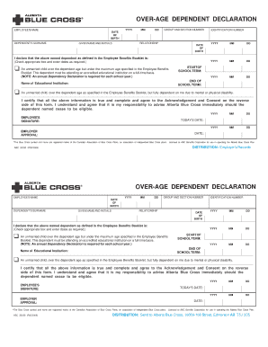Over-Age Dependent Declaration Form