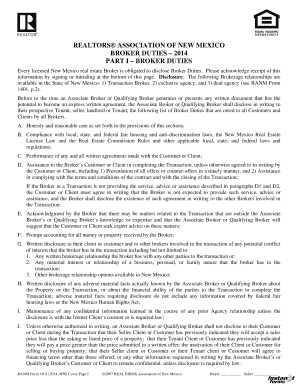 New Mexico Broker Duties Disclosure Form