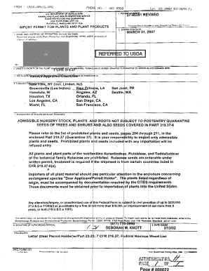 USDA Plant Import Permit