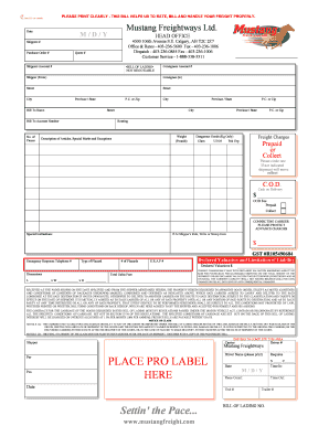Freight Bill of Lading