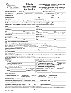 Liberty QuickAccess Bond Application