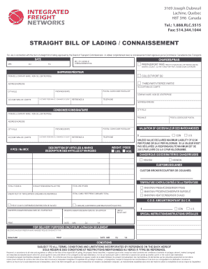 Straight Bill of Lading