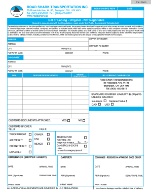 Bill of Lading
