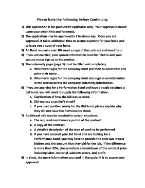 Bond Application Form