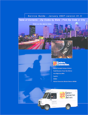 Eastern Connection Bill of Lading