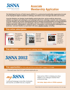RSNA Associate Membership Application
