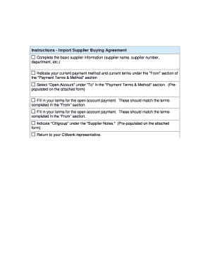 US Import Supplier Buying Agreement
