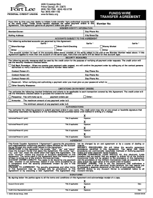 Funds Transfer Agreement
