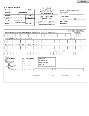 Dog License Application