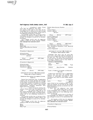 Odometer Disclosure Statement for Leased Vehicle