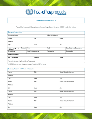 Credit Application Form