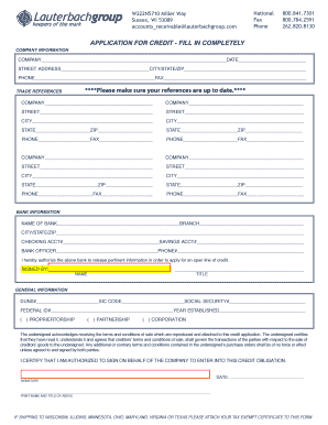 Application for Credit