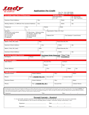 Business Credit Application Form