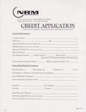 Credit Application Form