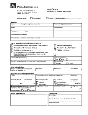 Swedish Radio Transmitter Permit Application