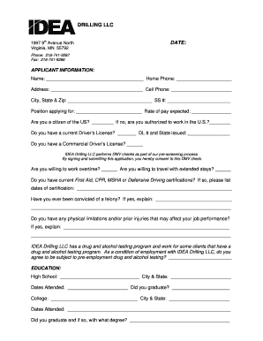 Employment Application Form