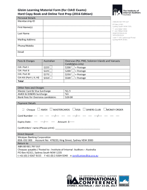 Gleim CIA Exam Registration Form