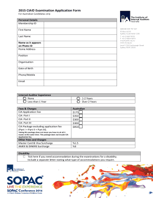 2015 CIA Examination Application Form