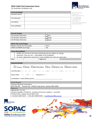 CIA Exam Extension Form