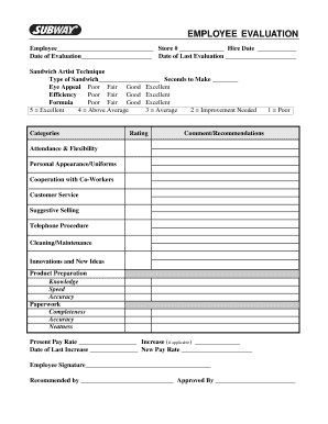 Employee Evaluation Form