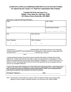 Montgomery County Lump Sum Leave Payout Form