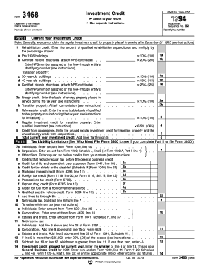 IRS Form 3468 Investment Credit