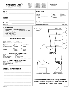 Intersect Leather AFO Order Form