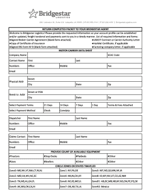 Bridgestar Logistics Broker-Carrier Agreement