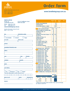 Kondinin Group Membership Order Form