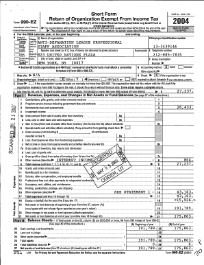 Form 990-EZ Tax Exemption Application