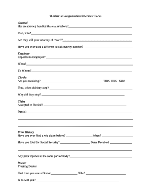 Workers' Compensation Interview Form