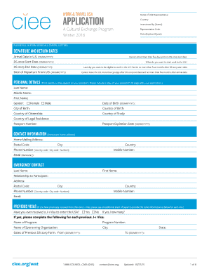 Work & Travel USA Application
