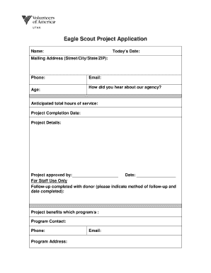 Eagle Scout Project Application