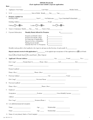 Offer to Lease Application