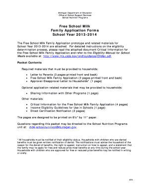 Free School Milk Family Application