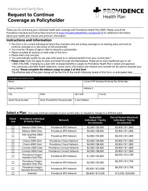 Request to Continue Coverage as Policyholder