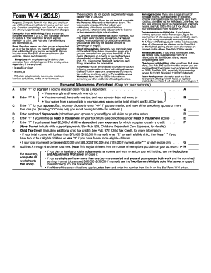 Form W-4 2016 - Financial Services