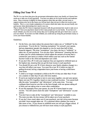 W-4 Form Instructions
