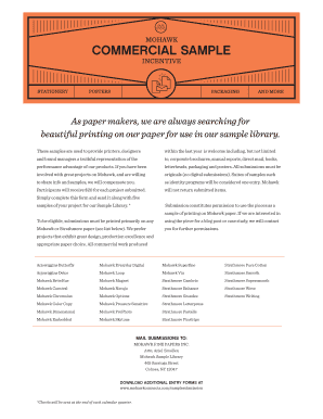 Mohawk Commercial Sample Incentive Submission Form