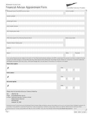 Wholesale Access Fund Financial Adviser Appointment Form