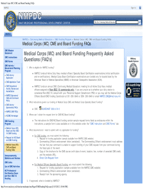 Medical Corps MC CME and Board Funding FAQs - med navy