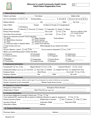 Adult Patient Registration Form