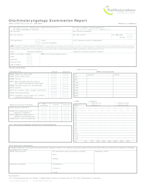 Otorhinolaryngology Examination Report